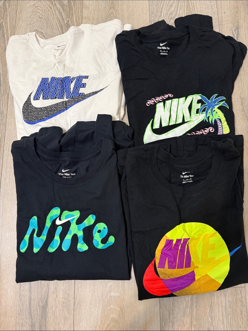 Nike Multicolor Graphic Tee Bundle - Black, White, Neon